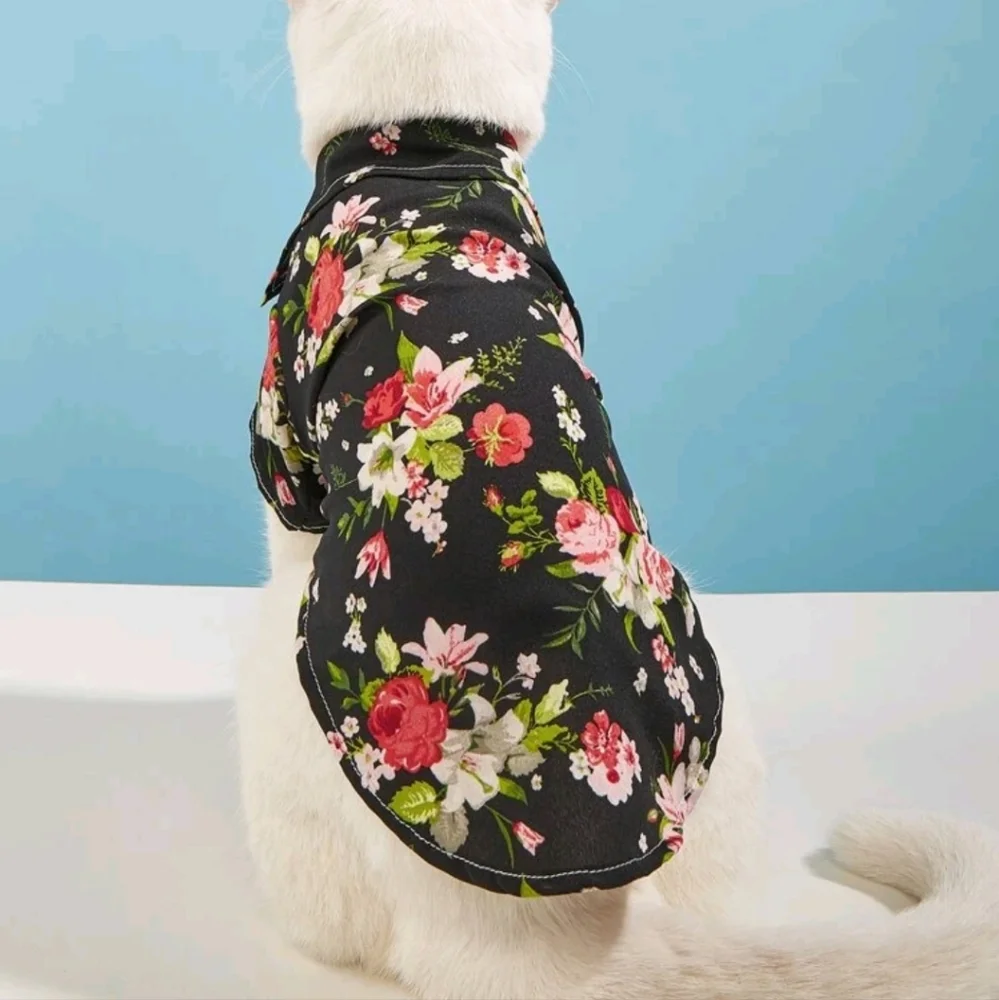 Floral pet shirt size small